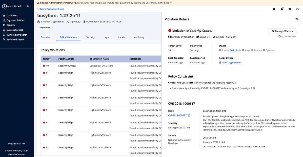 Getting Started with Sonatype Vulnerability Analysis